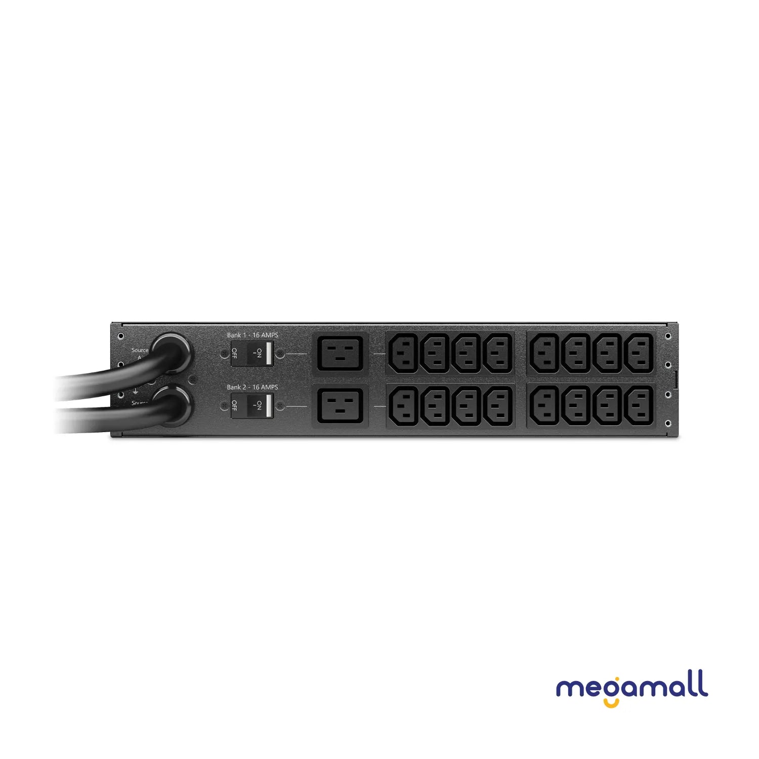 APC NetShelter Rack Automatic Transfer Switch, 1U, 16A, 230V, 2 C20 IN, 8 C13, 1 C19 OUT, 50/60Hz