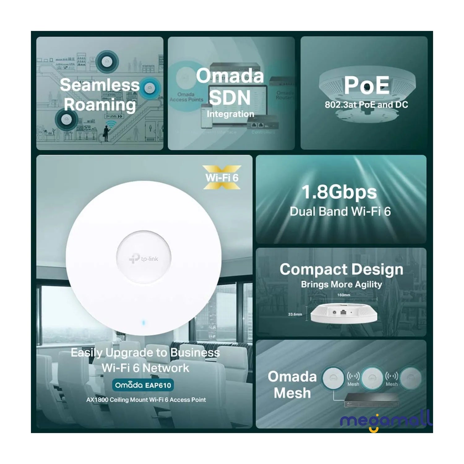 EAP610 - AX1800 Ceiling Mount Wi-Fi 6 Access Point
