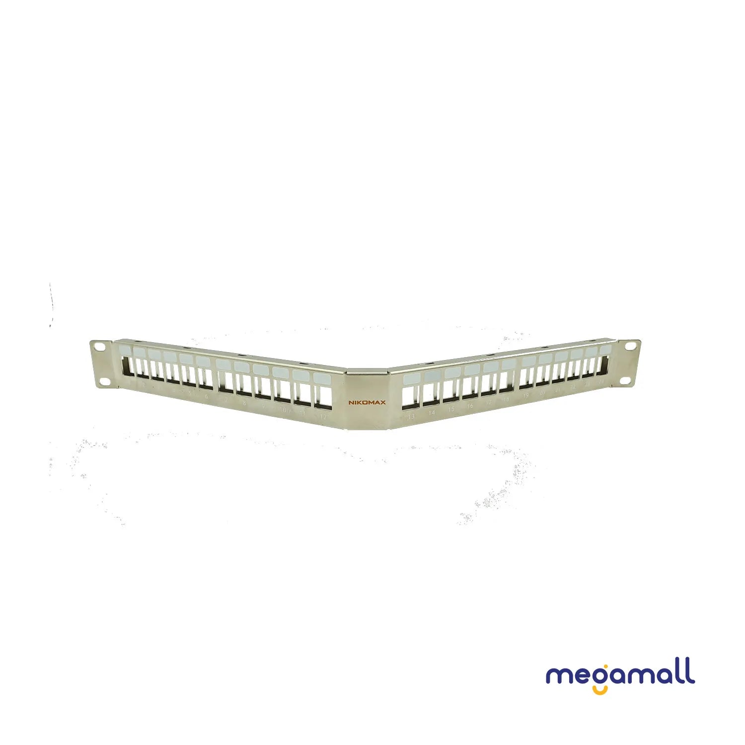 NMC-RP24-BLANK-AG-1U-MT - NIKOMAX Snap-In Patch Panel 19", 1U, Angled, 24 Ports for Keystone, UTP/STP, with Grounding Wire and Cable Organizer