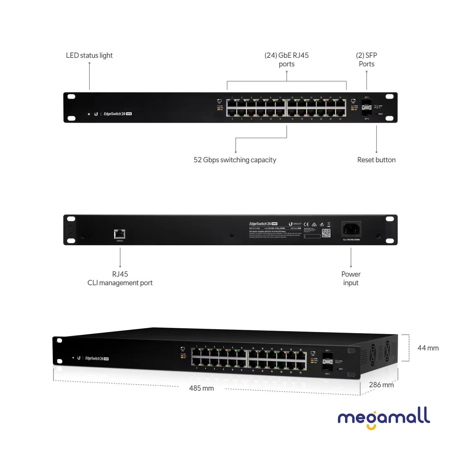ES-24-500W - EdgeSwitch 24 PoE (500W)