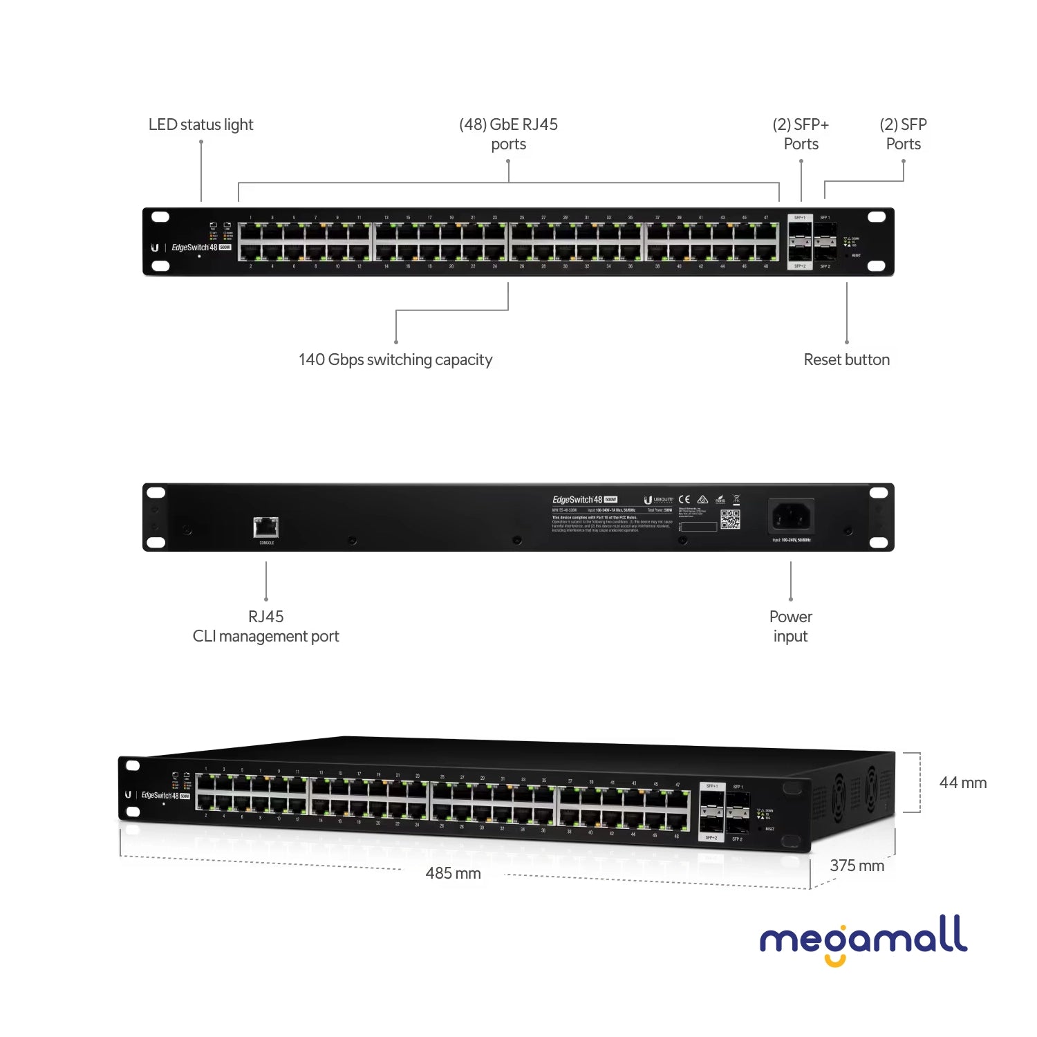 ES-48-500W - EdgeSwitch 48 PoE (500W)