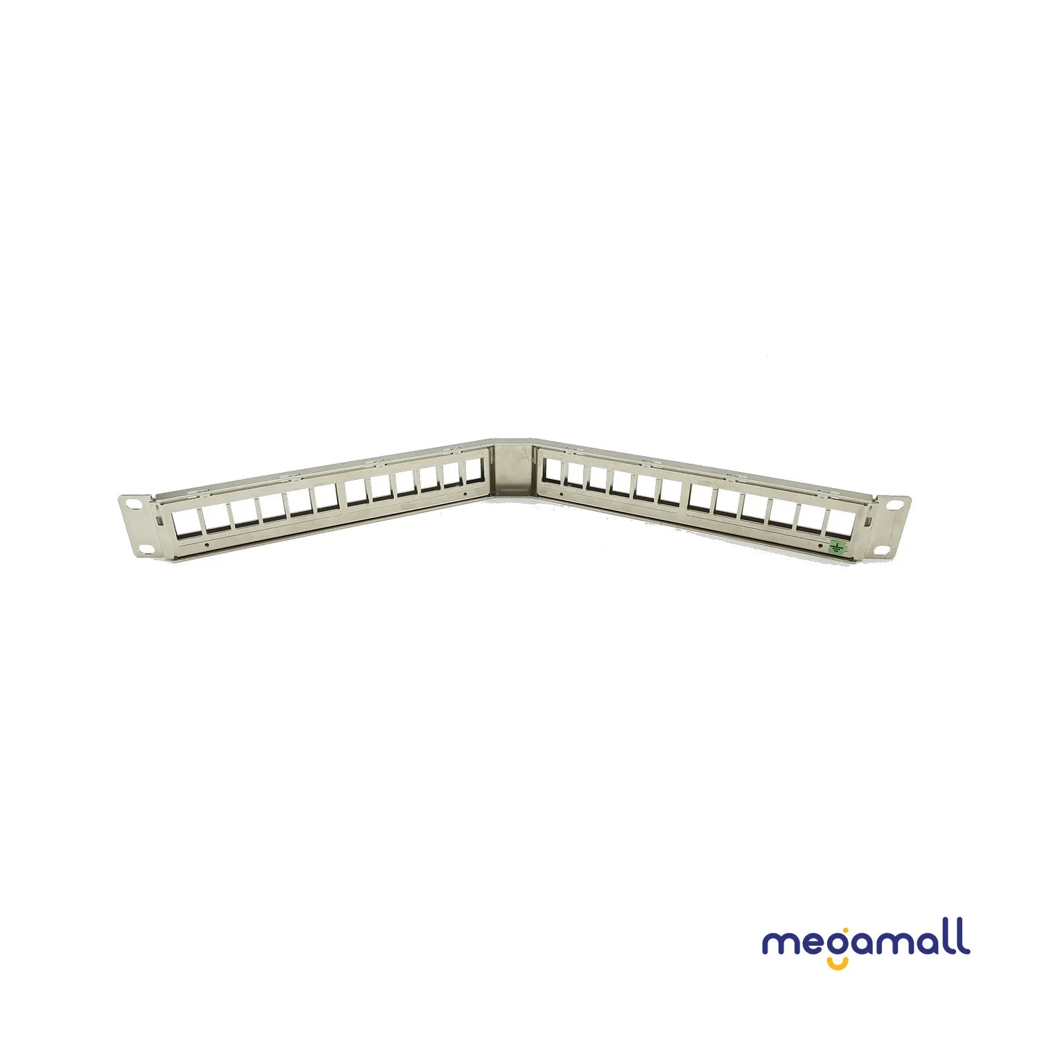 NMC-RP24-BLANK-AG-1U-MT - NIKOMAX Snap-In Patch Panel 19", 1U, Angled, 24 Ports for Keystone, UTP/STP, with Grounding Wire and Cable Organizer
