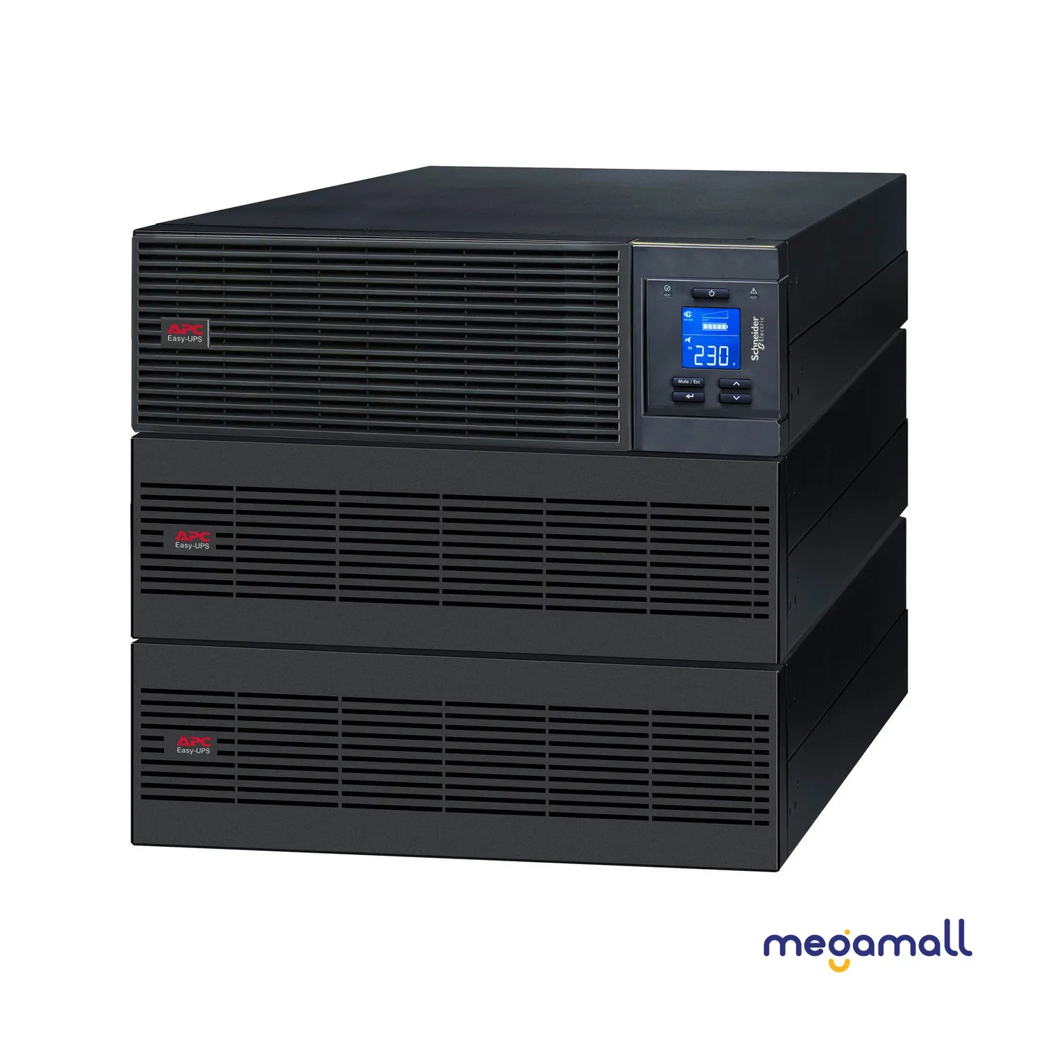 SRV20KRILRK - APC Easy UPS On-Line, 20kVA/20kW, Rackmount 9U, 230V, Hard wire 3-wire(1P+N+E) outlet, Intelligent Card Slot, LCD, Extended Runtime, W/ Rail Kit