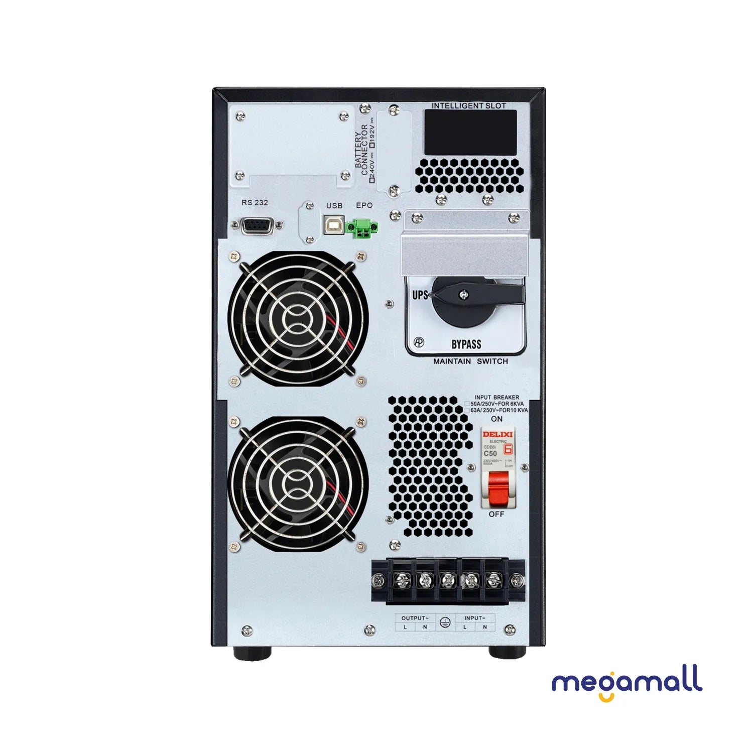 SRV6KIL  - APC Easy UPS On-Line, 6kVA/6kW, Tower, 230V, Hard wire 3-wire(1P+N+E) outlet, Intelligent Card Slot, LCD, Extended Runtime